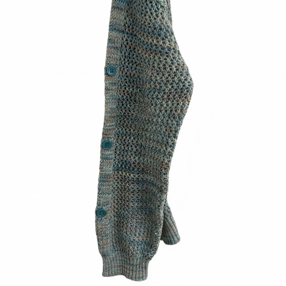 HP🎉 John Paul Richard XL Open Knit Sweater - Multicolor Button Sleeves EUC - Picture 3 of 7